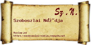 Szoboszlai Nádja névjegykártya